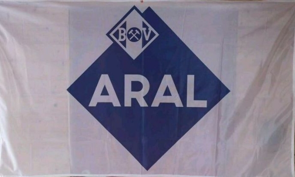 BV Aral Tankstellen-Flagge mit Logo 1960 Textil (4413)